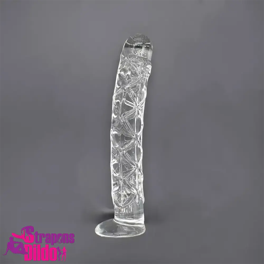 6.5in Clear Unisex Glass Crystal Dildo For Female Male Lesbian Sex Strap ons Dildo