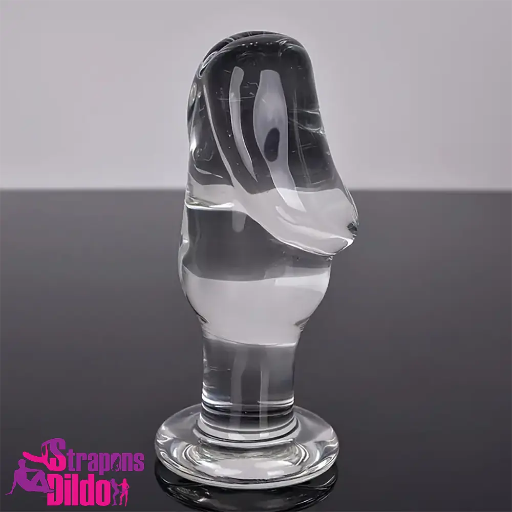 4.63in Clear Elegant Glass Crystal Dildo For Female Male Adult Sex Strap ons Dildo