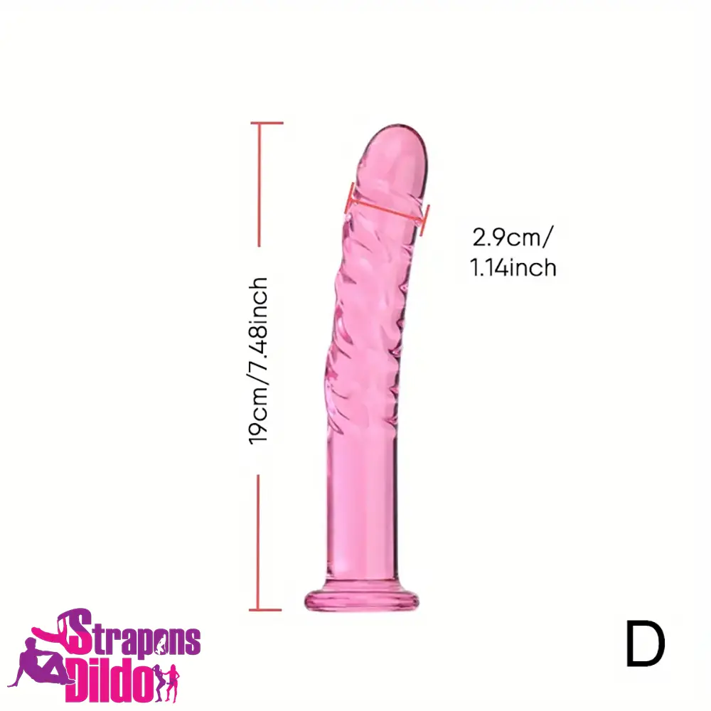 7.09in 7.28in 7.48in Clear Unisex Glass Crystal Dildo For G Spot Unisex Strap ons Dildo