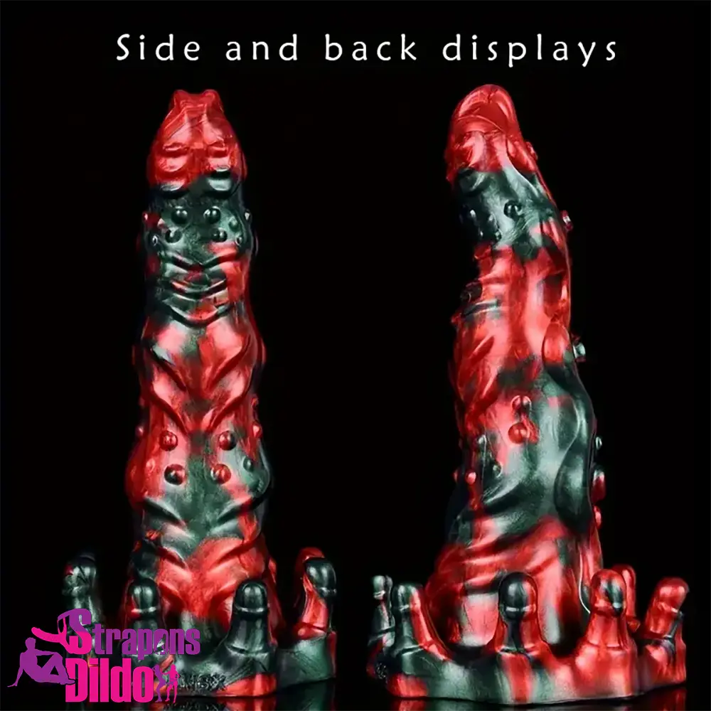 8.46in Red Devils Fantasy Big Monster Silicone Soft Dildo Anal Vaginal Toy Strap ons Dildo