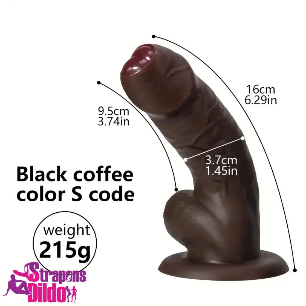 6.29in 8.26in 10.43in Ebony Silicone Soft Real Uncut Dildo For Adult Toy Strap ons Dildo