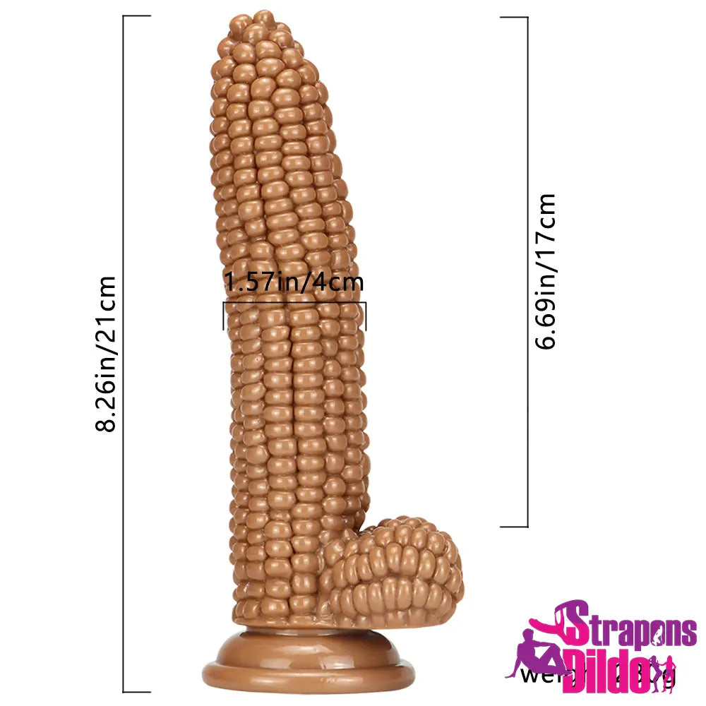 8.26in Corn PVC G Spot Real Feeling Big Anal Dildo With Suction Cup Strap ons Dildo