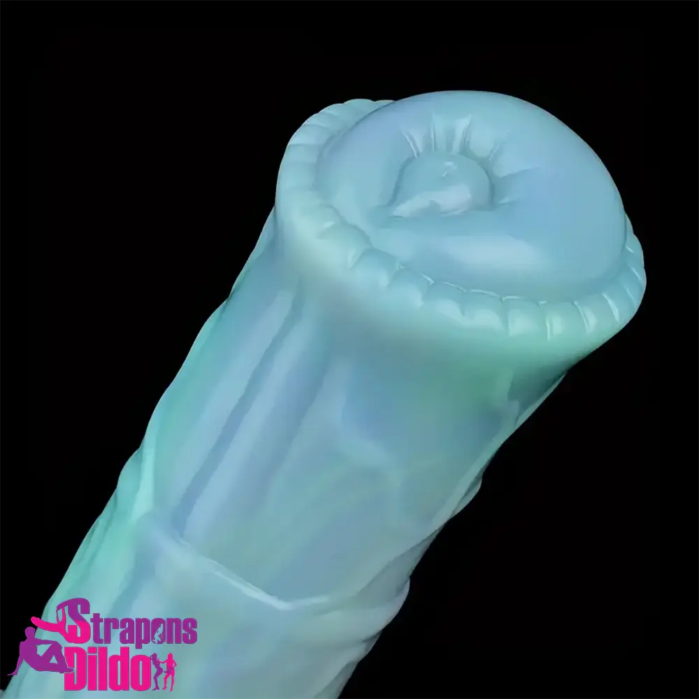 7.78in Liquid Silicone Fantasy Horse Glowing Luminous Animal Dildo Strap ons Dildo