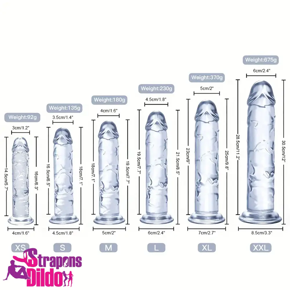 6.3in 7.1in 7.7in 8.5in 9.8in 12in Realistic Clear Dildo Big Anal Expander Strap ons Dildo