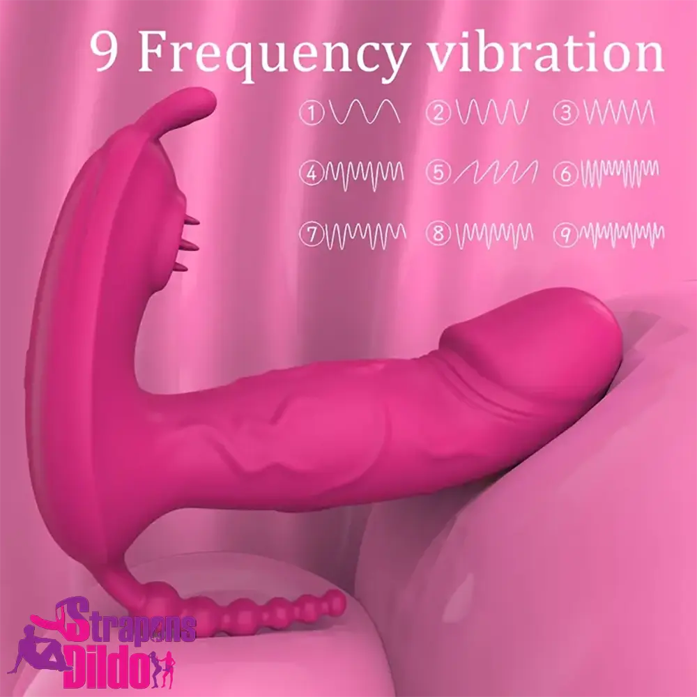 4.8in Small App Controlled Wearable Vibrating Tapping Dildo Auto Vibrator Strap ons Dildo