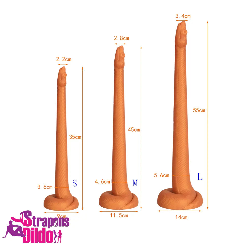 13.78in 17.72in 21.65in Long Huge Silicone Soft Snake Lifelike Dildo Strap ons Dildo