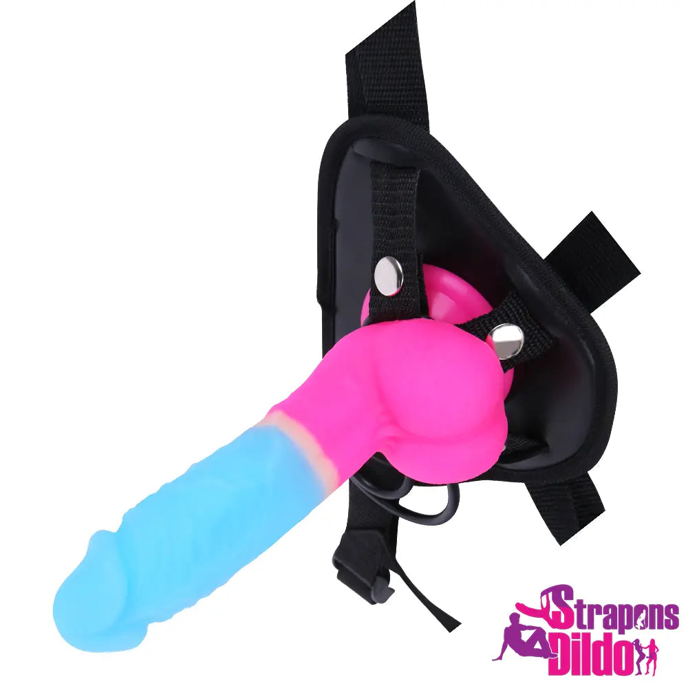 7.87in Real Colorful Silicone Soft Strap On Dildo For Women Men - Strap ons Dildo