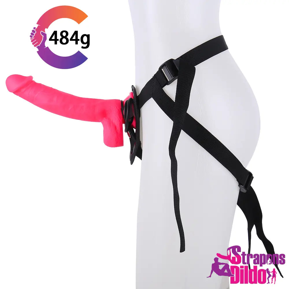 9.45in Lifelike Silicone Big Strap On Dildo For Female Vagina