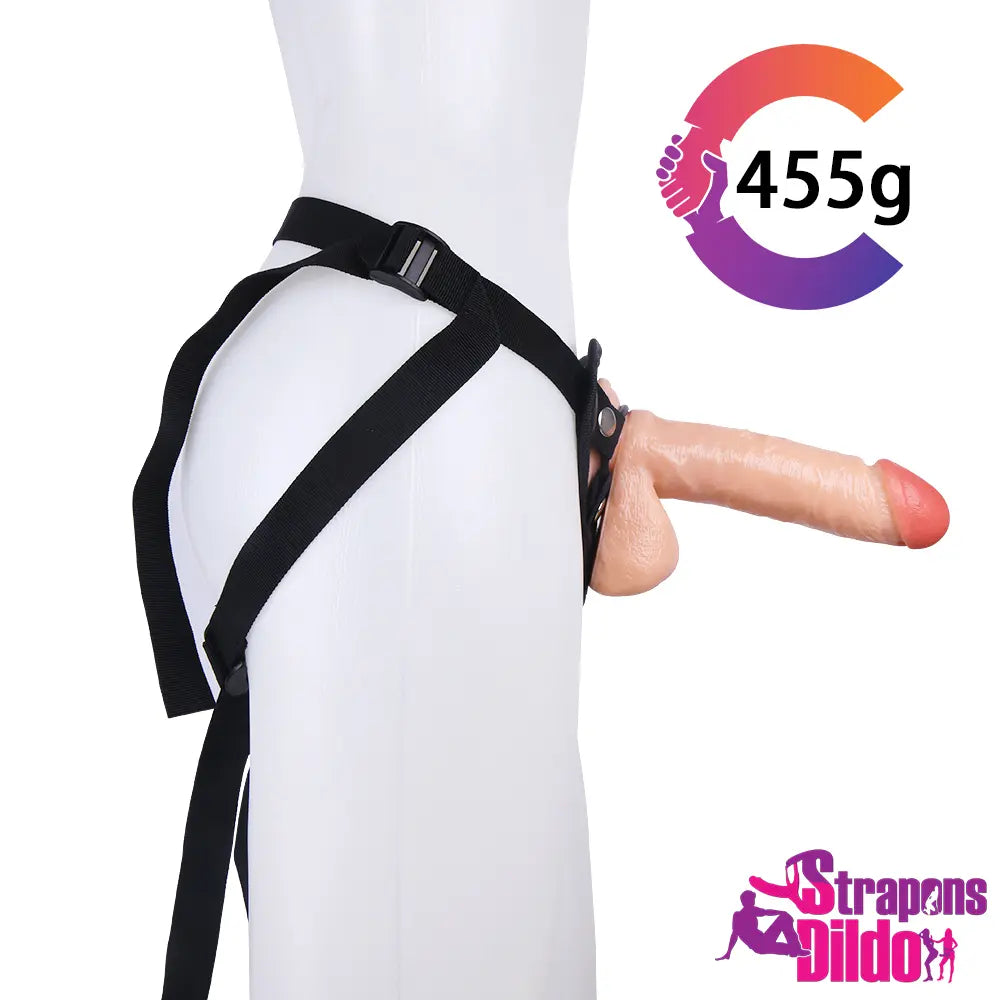 7.87in Realistic Flesh Feeling Strap On Dildo With Removable Vac-U-Lock - Strap ons Dildo