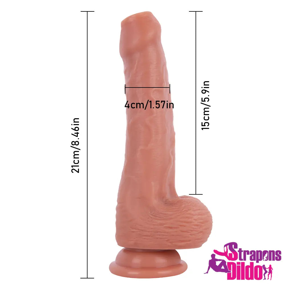 8.46in Real Big Lifelike Soft Silicone Strap On Dildo For Sex - Strap ons Dildo