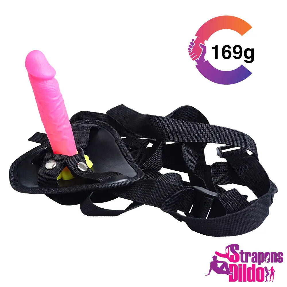 5.9in Dual Layer Silicone Small Strap on Dildo For Vagina Anus Orgasm - Strap ons Dildo