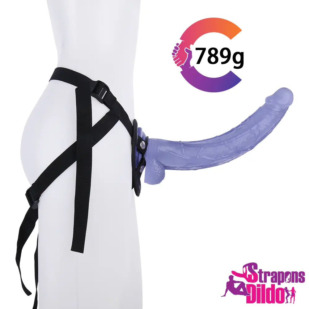 13.38in Realistic Curved Big Strap On Dildo Curved Throat Sex Toy - Strap ons Dildo