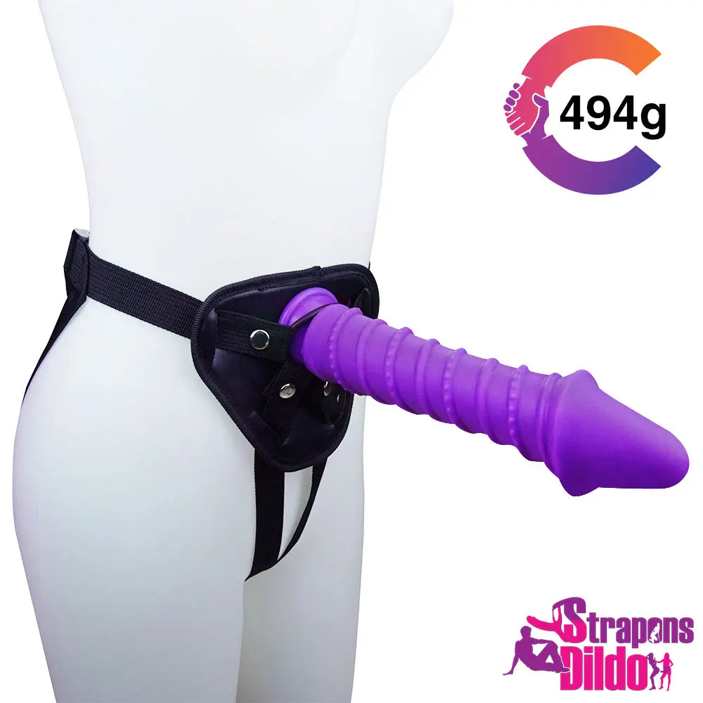 9.65in Solid Silicone Strap-on Dildo With O-Rings Wearable Sex Toy - Strap ons Dildo