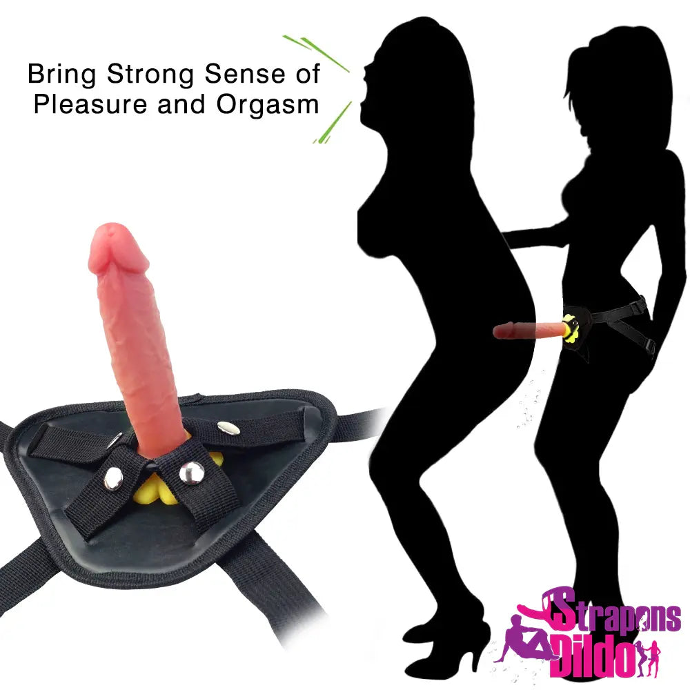 5.9in Dual Layer Silicone Small Strap on Dildo For Vagina Anus Orgasm - Strap ons Dildo