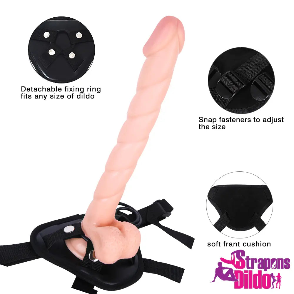 12.6in Realistic Big Spiral Fantasy Strap On Dildo For Vagina Massage - Strap ons Dildo