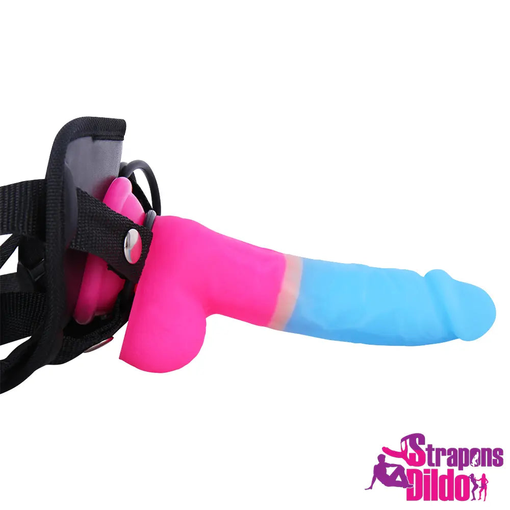 7.87in Real Colorful Silicone Soft Strap On Dildo For Women Men - Strap ons Dildo