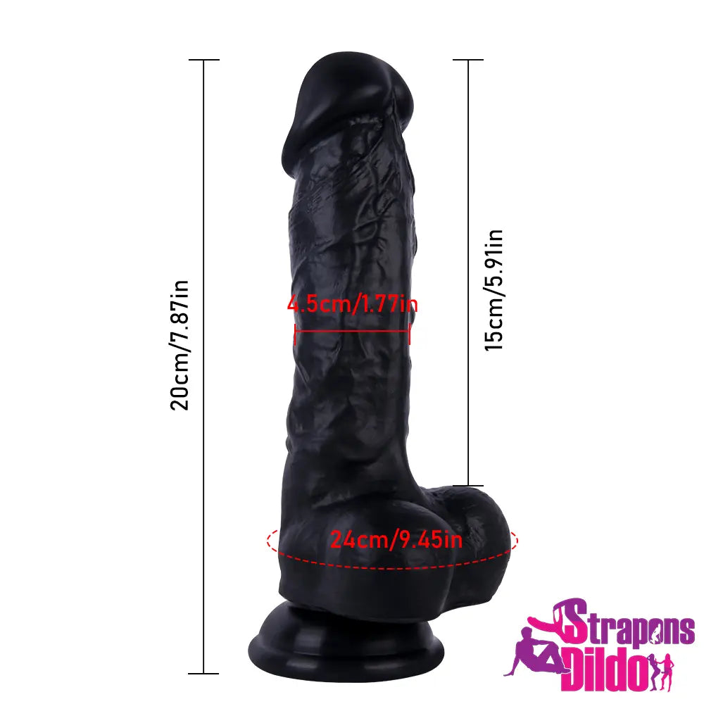 7.87in Lifelike Soft Silicone Strap On Dildo For Female Masturbation - Strap ons Dildo