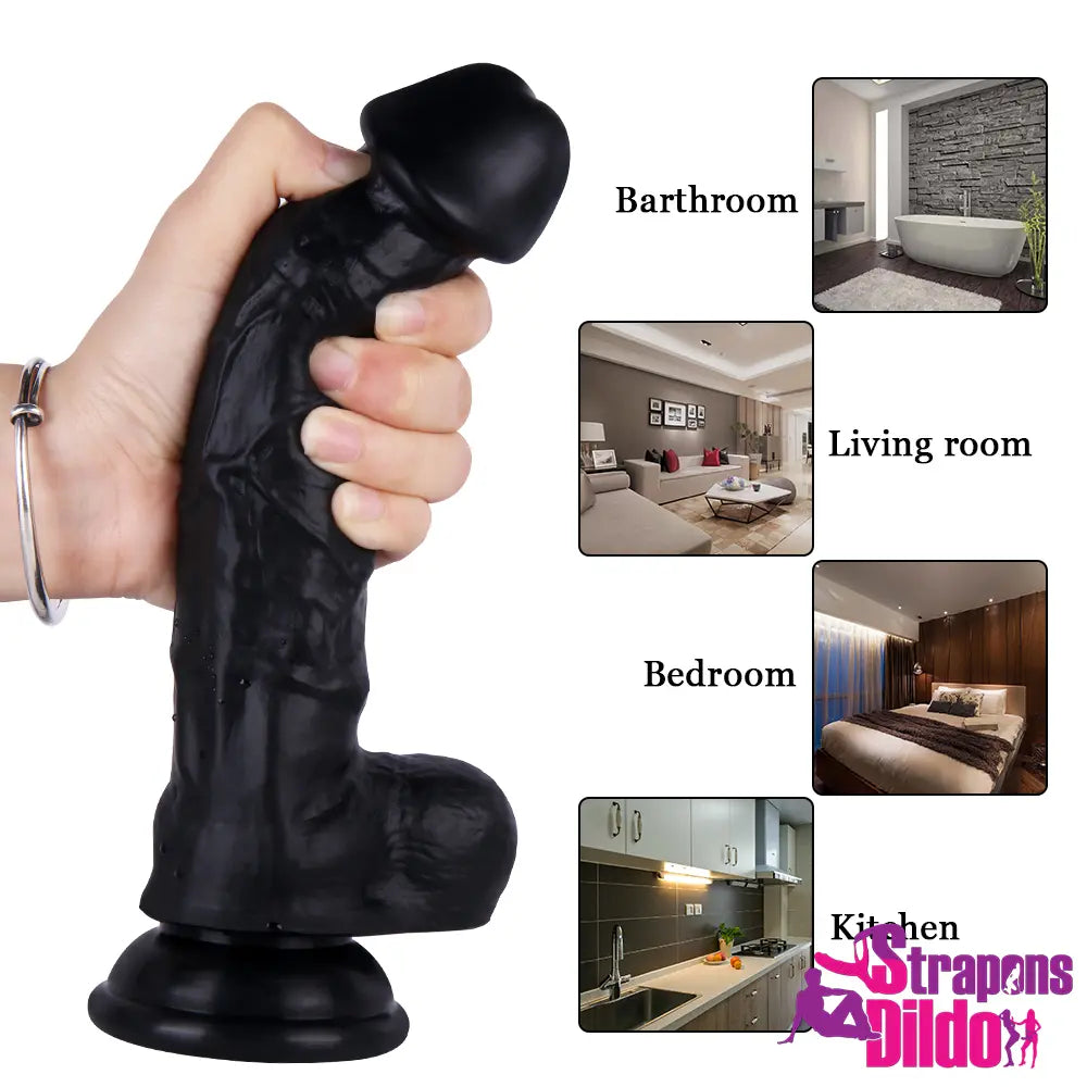 7.87in Lifelike Soft Silicone Strap On Dildo For Female Masturbation - Strap ons Dildo