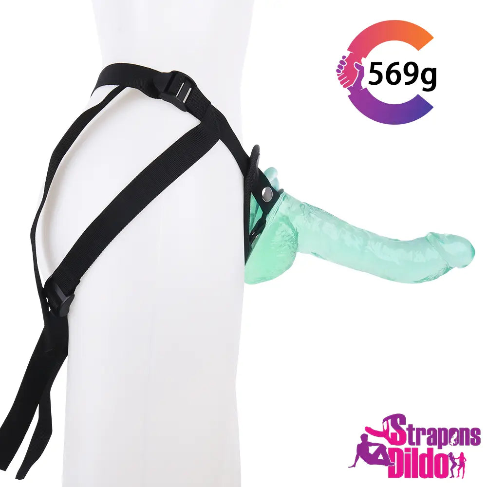 9.06in Realistic Curved Big Strap On Dildo With Sucker Masturbator - Strap ons Dildo