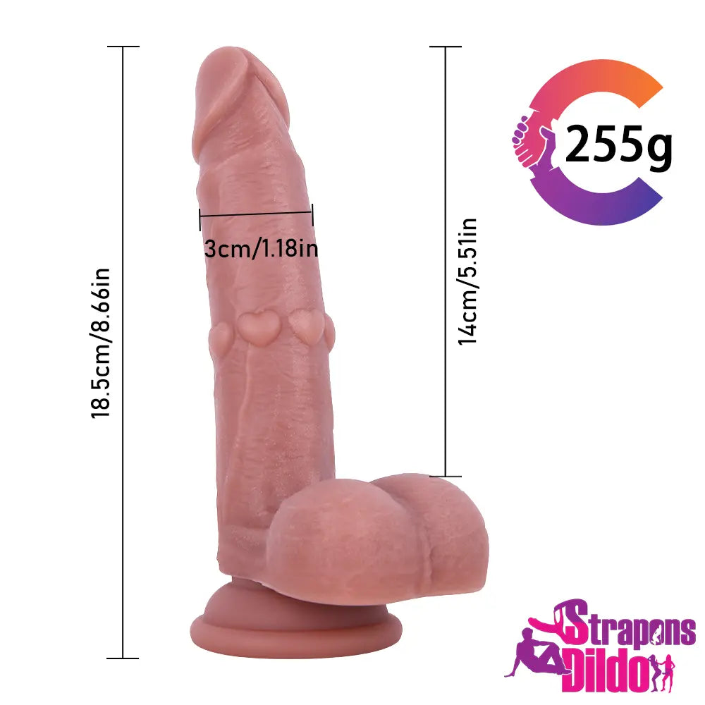 8.66in Lifelike Big Silicone Soft Strap On Dildo For Couple Adult Sex - Strap ons Dildo