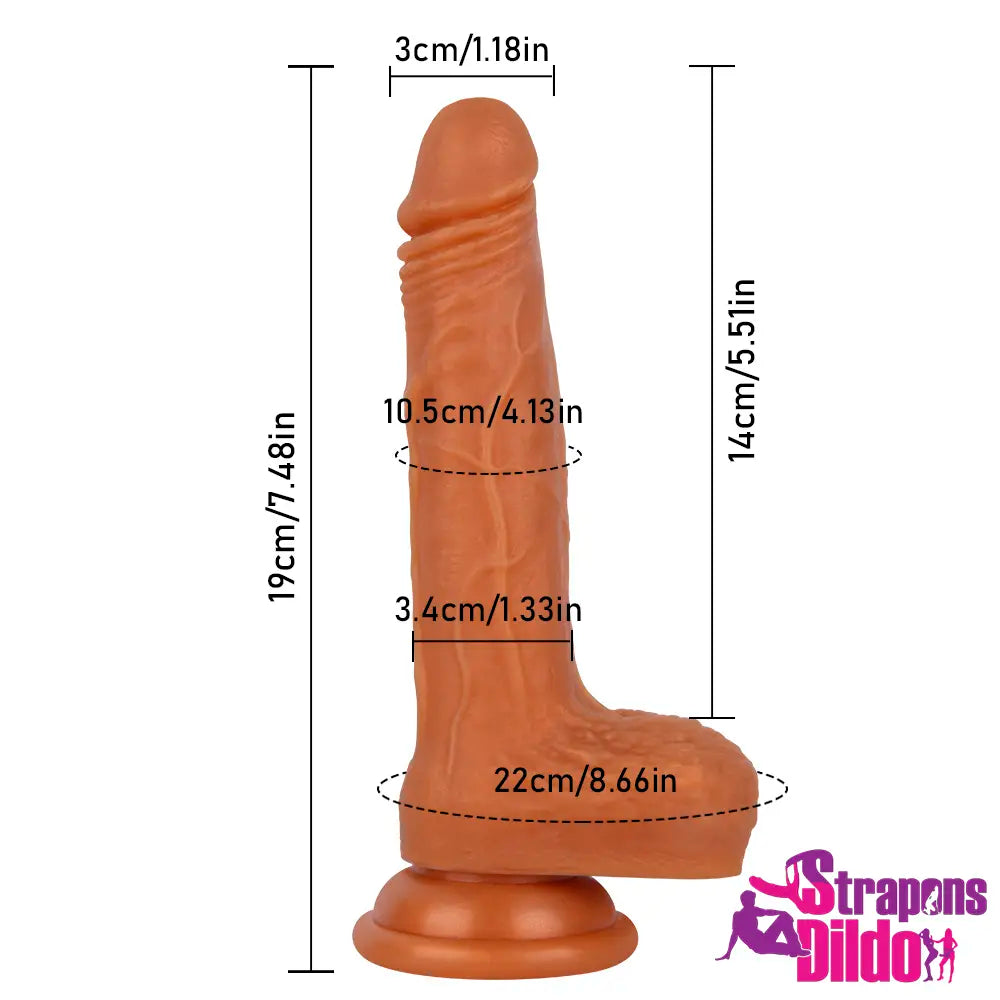 7.48in Lifelike Soft Silicone Strap On Dildo For Female Masturbator - Strap ons Dildo