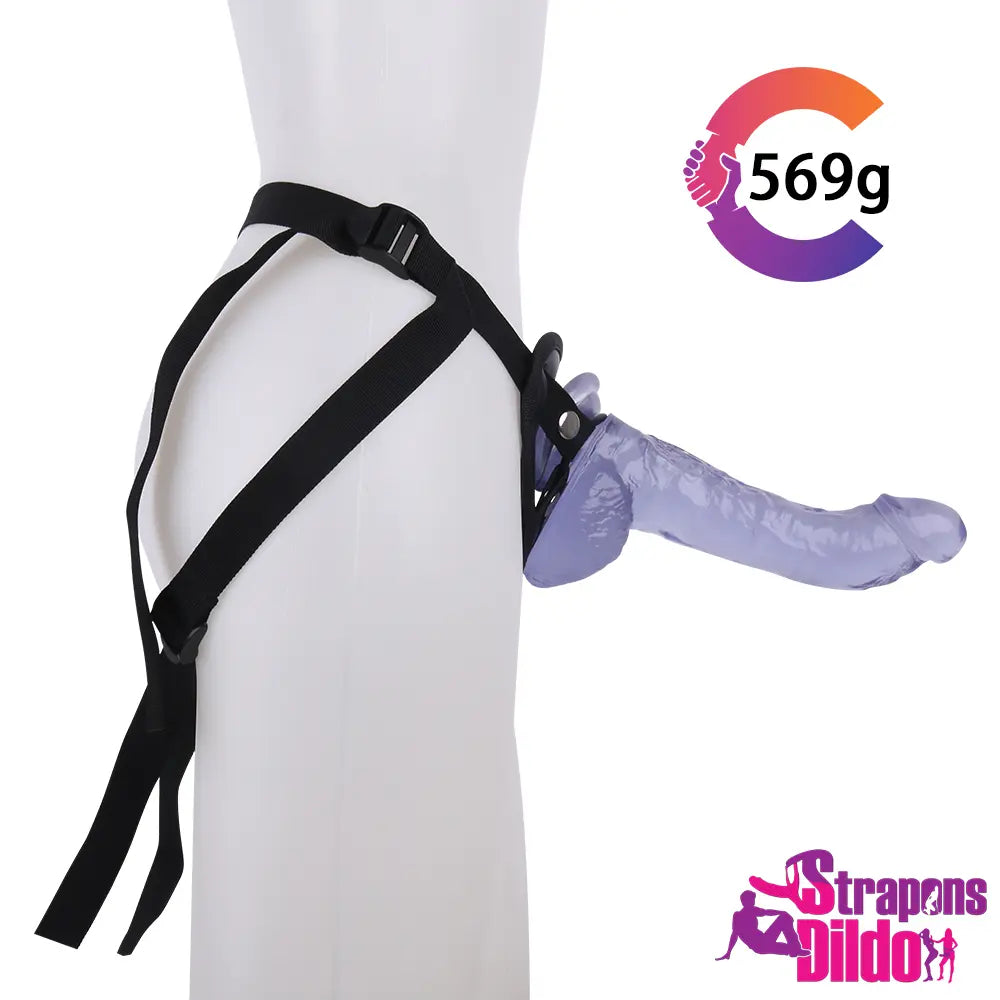 9.06in Realistic Curved Big Strap On Dildo With Sucker Masturbator - Strap ons Dildo