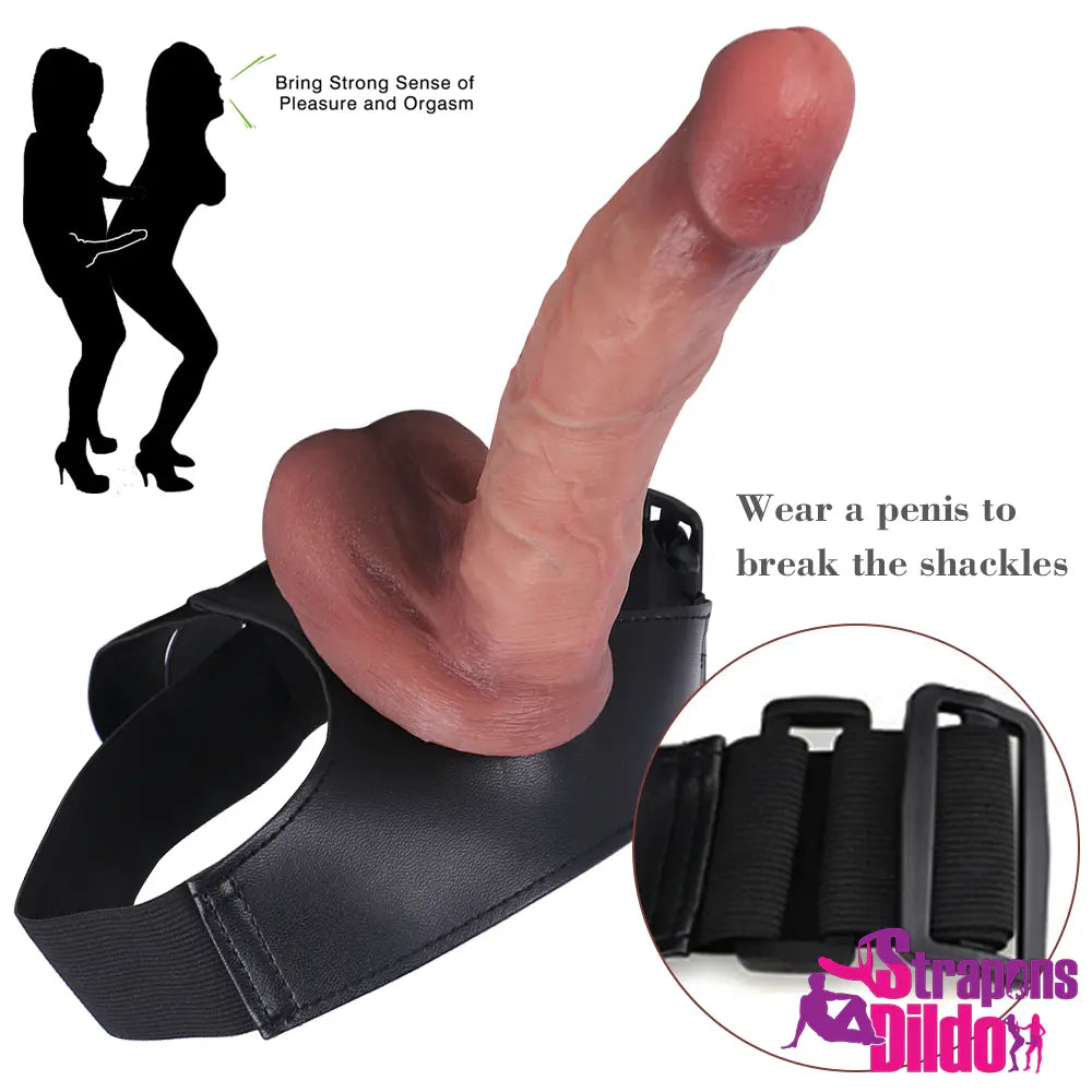 8.27in Realistic Big Soft Silicone Strap On Dildo Couple Adult Sex Toy - Strap ons Dildo