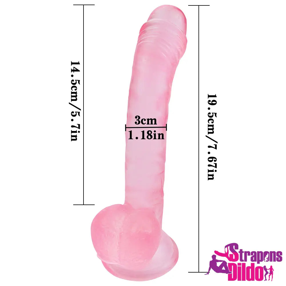 7.67in Real Looking Strap On Dildo For Lesbian Gay Men Sex Orgasm - Strap ons Dildo