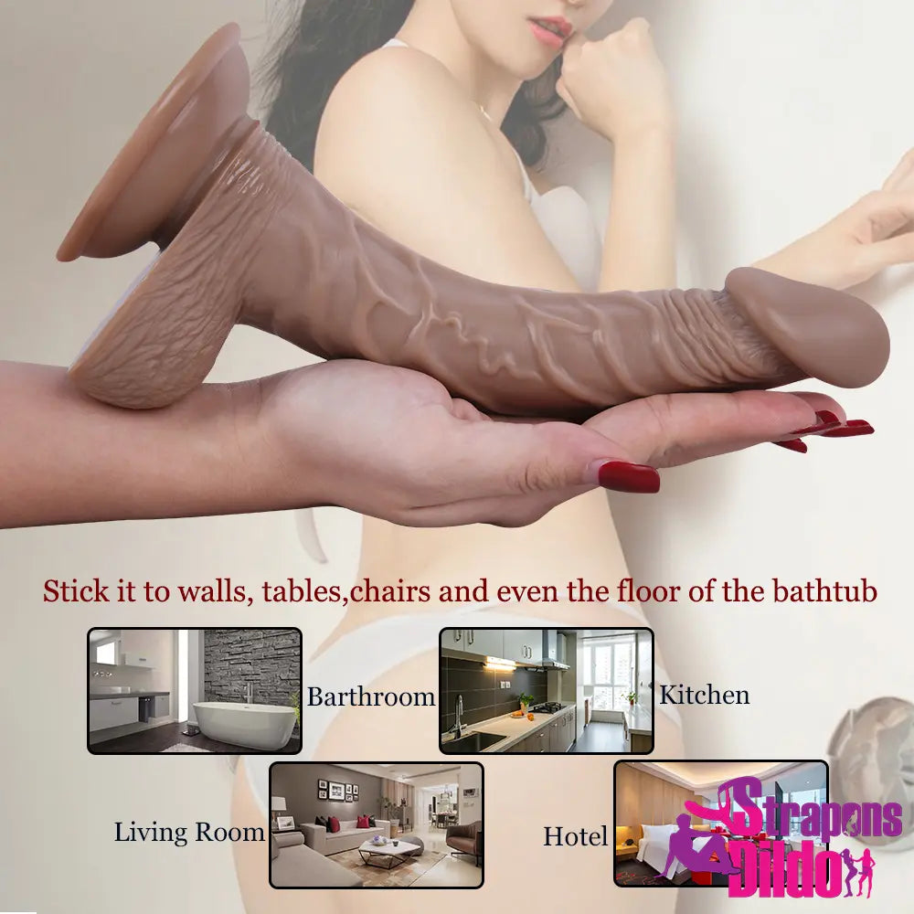 9.06in Curved Realistic Strap On Dildo For Anal For Women Masturbator - Strap ons Dildo