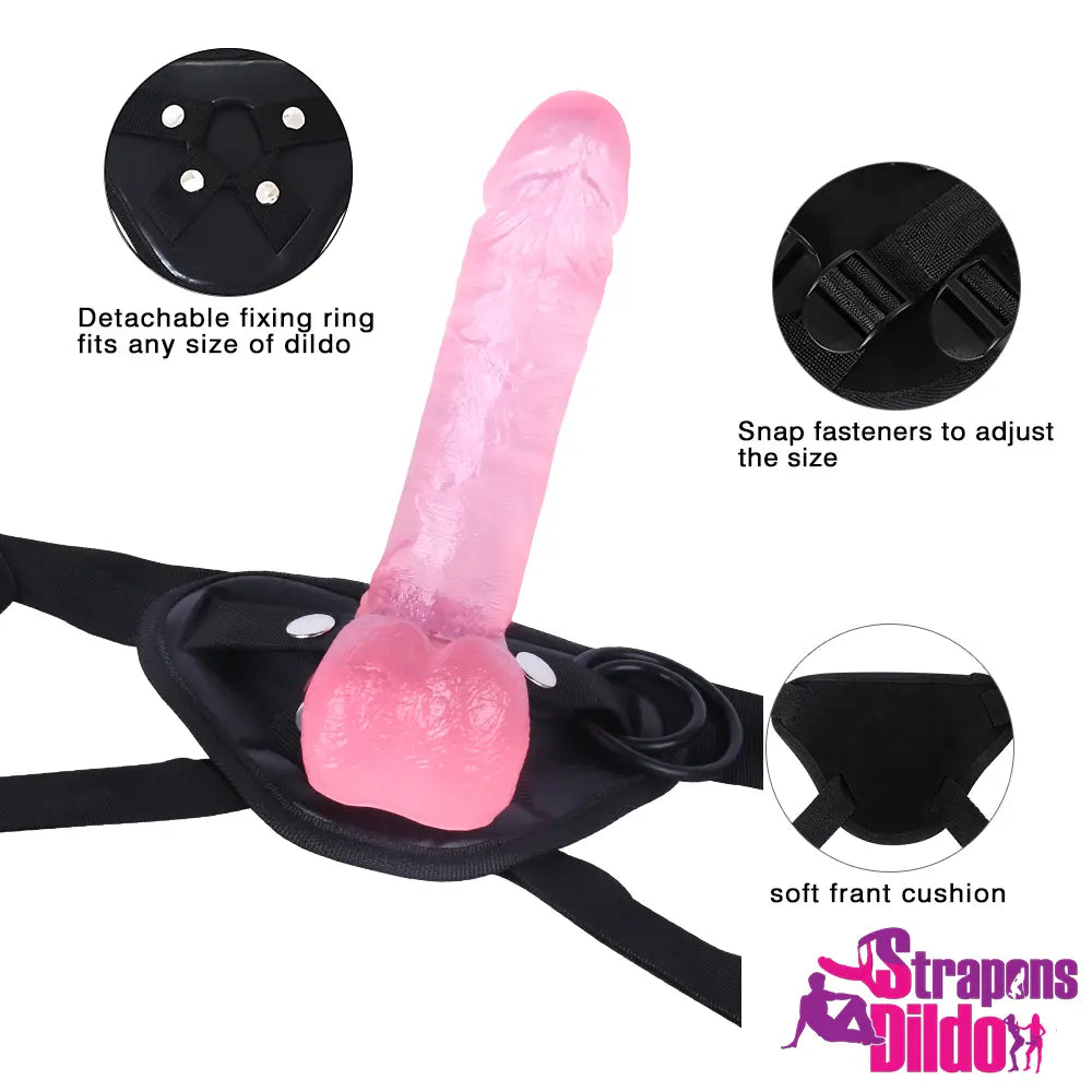 7.87in Realistic Flesh Feeling Strap On Dildo With Removable Vac-U-Lock - Strap ons Dildo