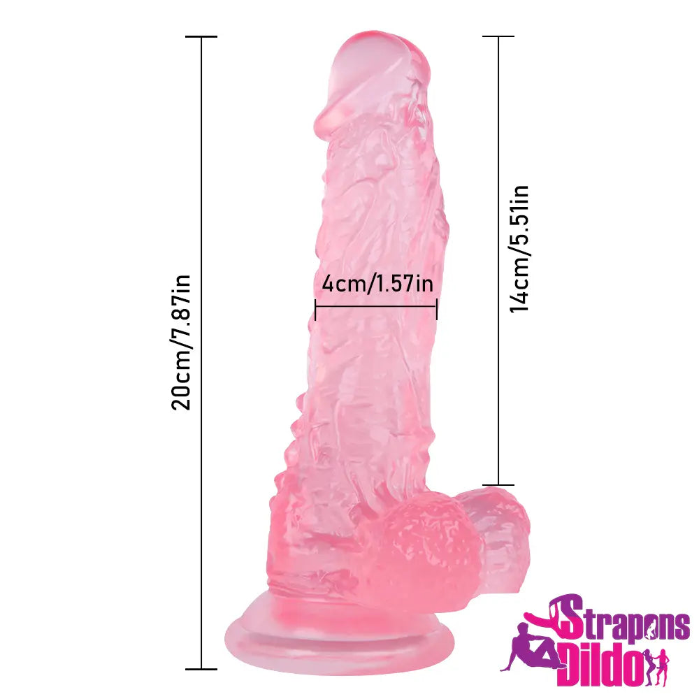 7.87in Realistic Skin Feeling Strap On Dildo G Spot Adult Sex Toy - Strap ons Dildo