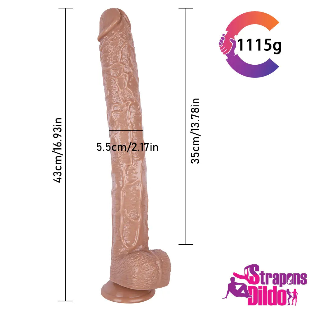 16.93in Lifelike Super Long Strap On Dildo For Women Massage Love Toy - Strap ons Dildo