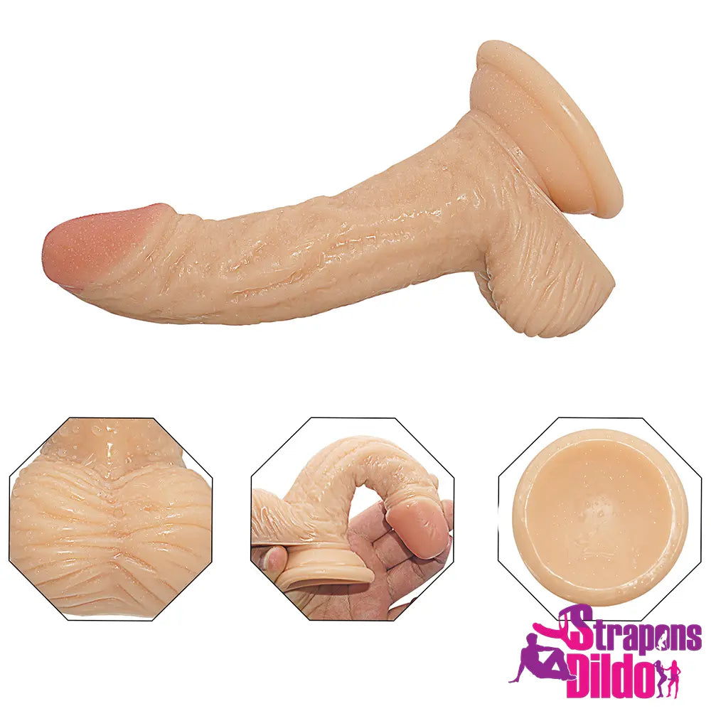 5.9in Lifelike Small Realistic Premium PVC Strap on Dildo For Lesbian - Strap ons Dildo