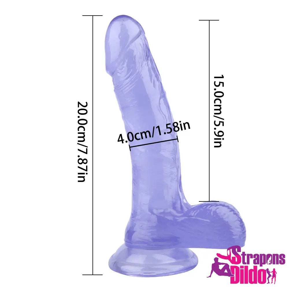 7.87in Realistic Skin Feeling Strap On Dildo For Vagina Anal Play - Strap ons Dildo