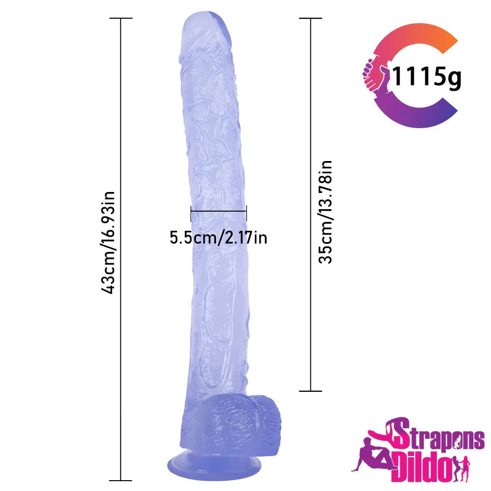 16.93in Lifelike Super Long Strap On Dildo For Women Massage Love Toy - Strap ons Dildo