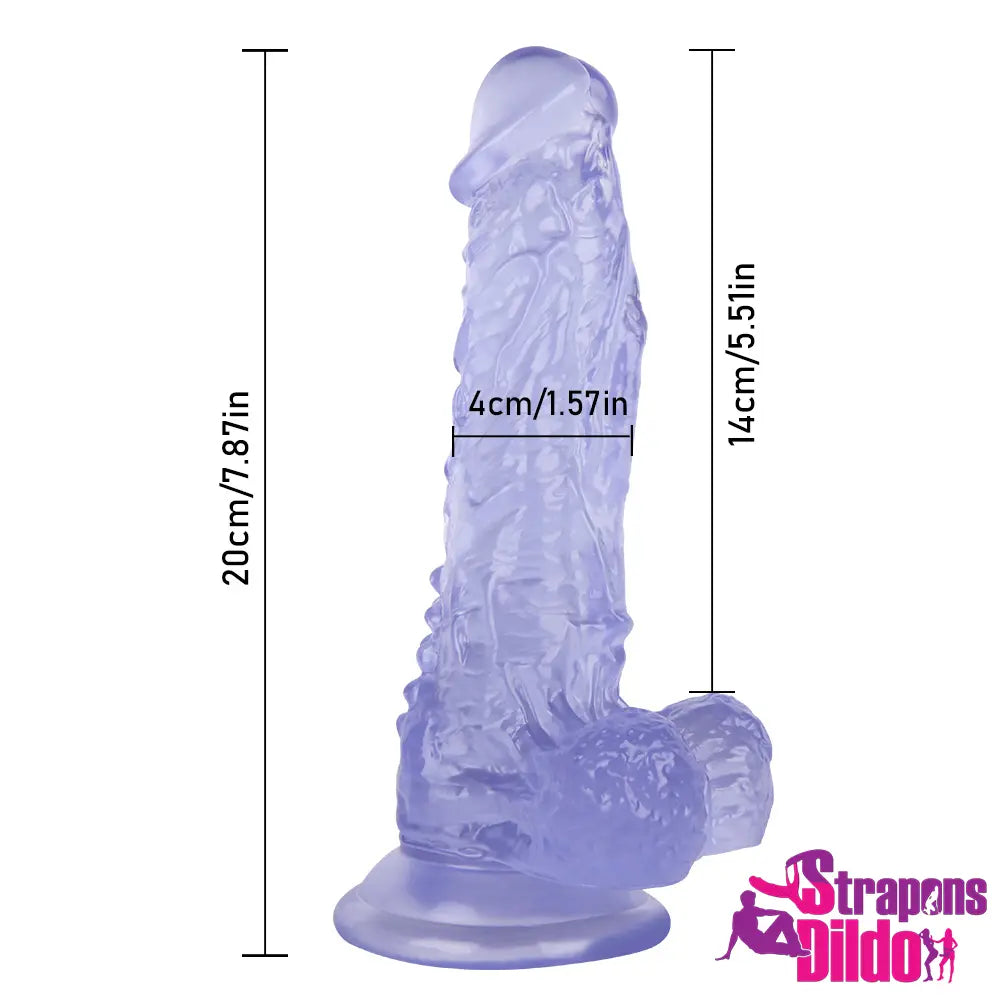 7.87in Realistic Skin Feeling Strap On Dildo G Spot Adult Sex Toy - Strap ons Dildo