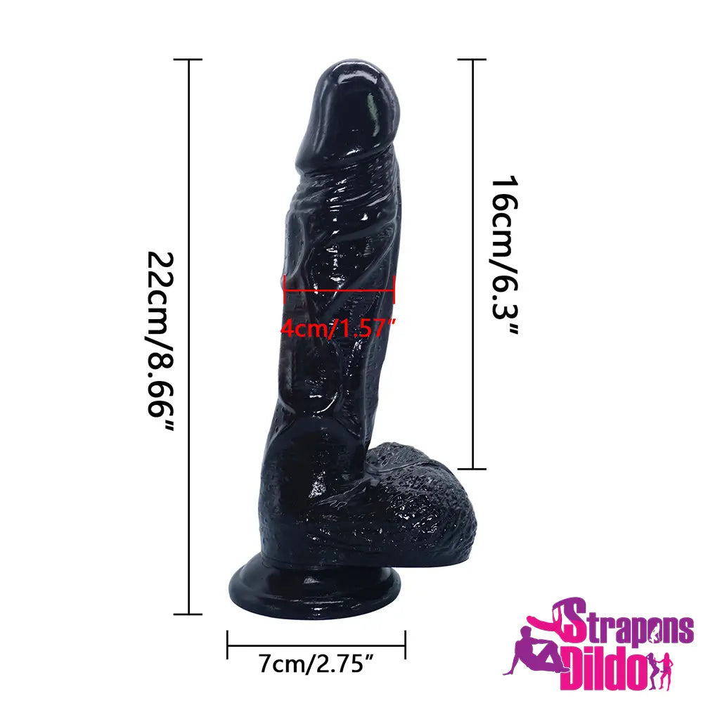 9.05in Lifelike Soft Strap on Dildo With Sucker For Women Using Orgasm - Strap ons Dildo