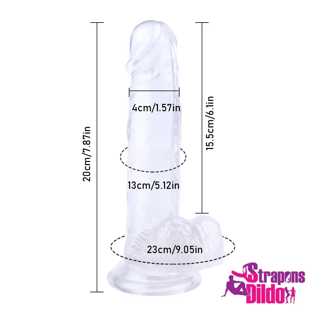 7.87in Realistic Flesh Feeling Strap On Dildo For Women And Men - Strap ons Dildo