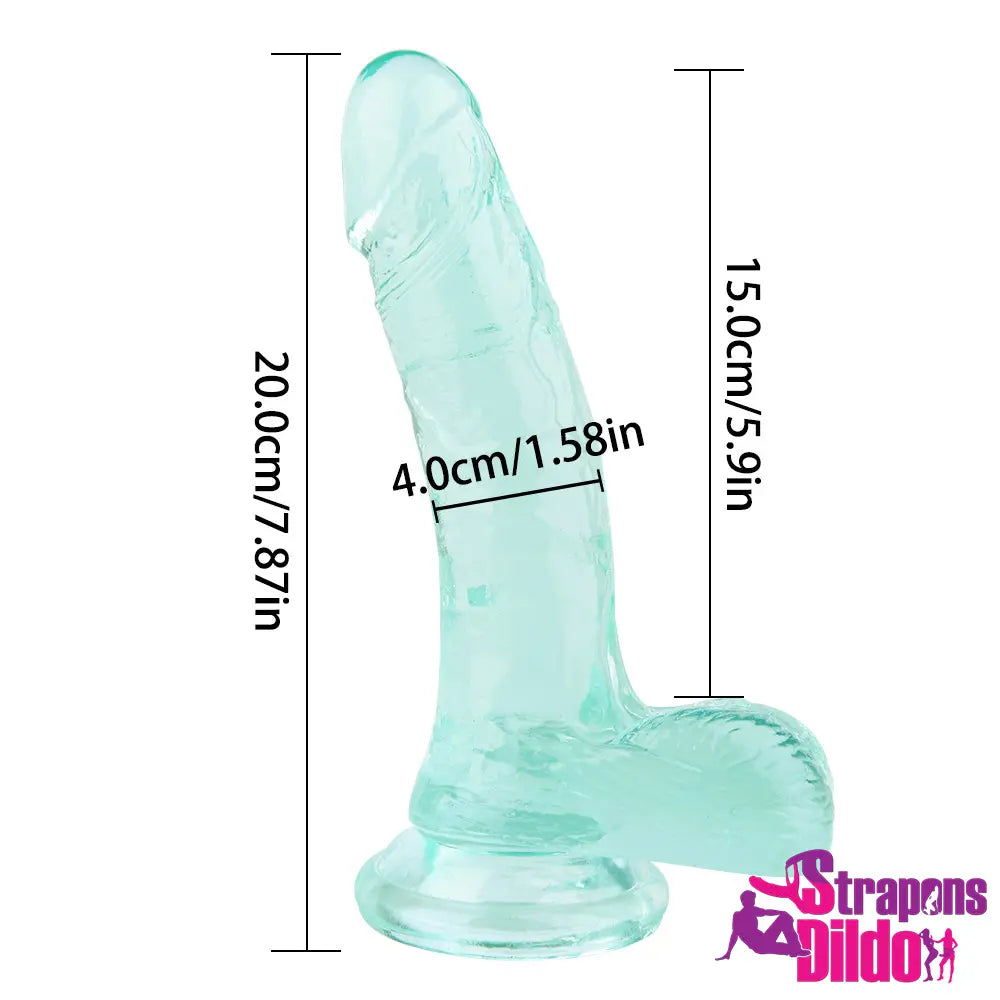 7.87in Realistic Skin Feeling Strap On Dildo For Vagina Anal Play - Strap ons Dildo