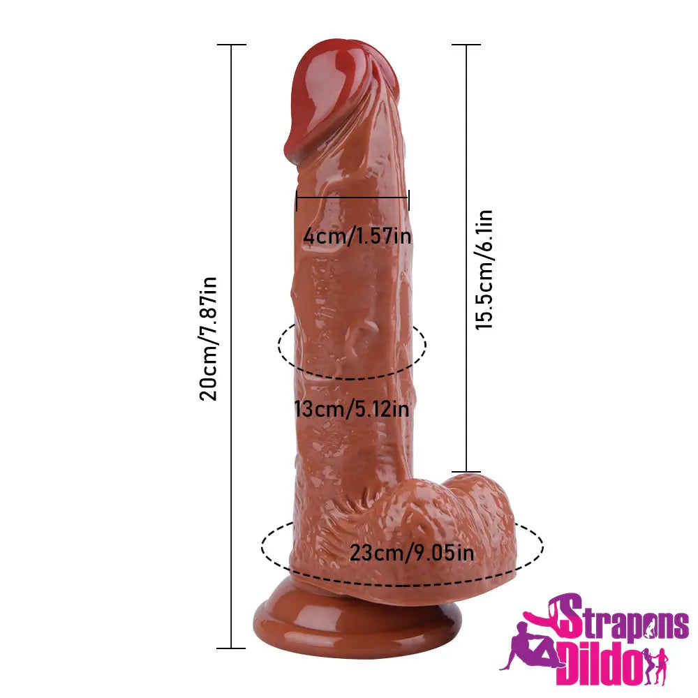 7.87in Realistic Flesh Feeling Strap On Dildo For Women And Men - Strap ons Dildo