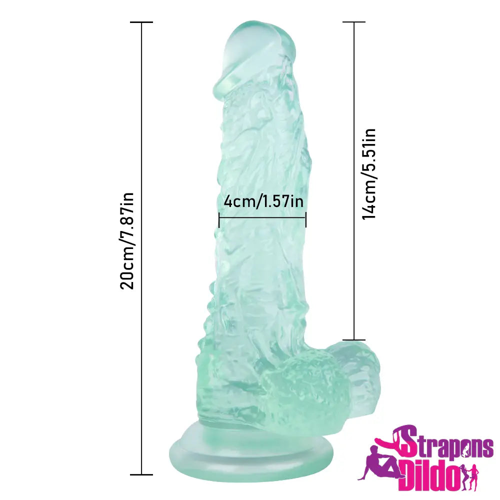 7.87in Realistic Skin Feeling Strap On Dildo G Spot Adult Sex Toy - Strap ons Dildo