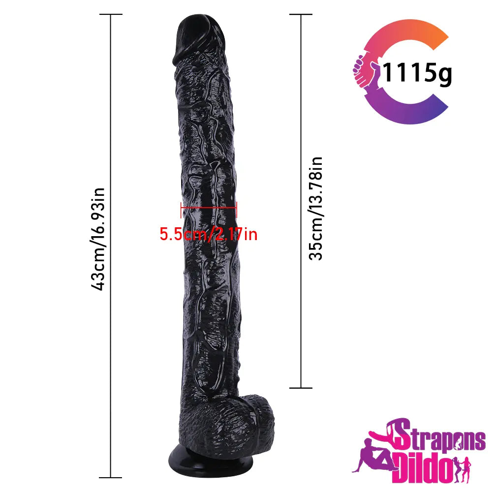 16.93in Lifelike Super Long Strap On Dildo For Women Massage Love Toy - Strap ons Dildo