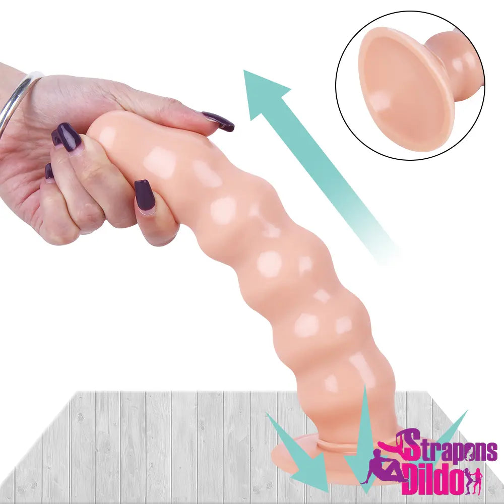 9.05in Strap On Dildo Big Butt Plug With Beads For Female Lesbian - Strap ons Dildo