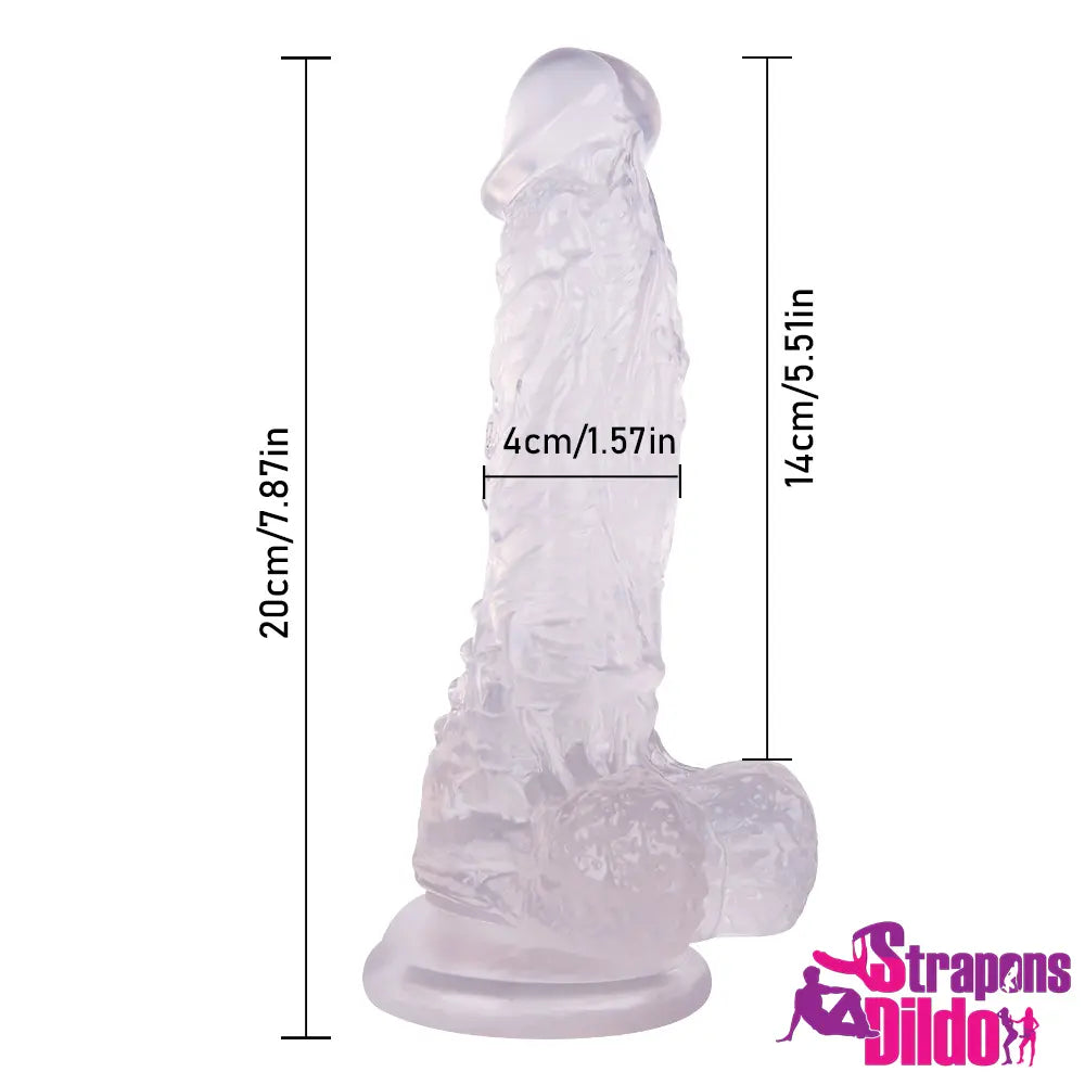 7.87in Realistic Skin Feeling Strap On Dildo G Spot Adult Sex Toy - Strap ons Dildo