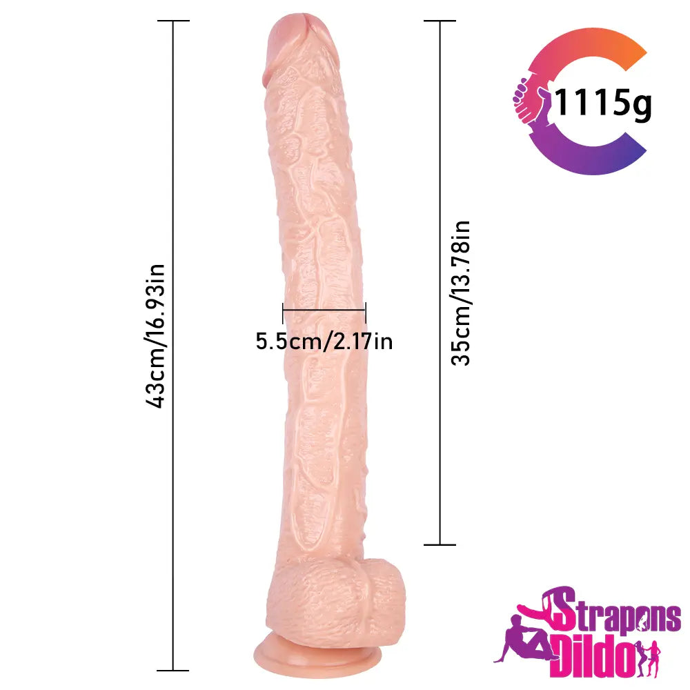 16.93in Lifelike Super Long Strap On Dildo For Women Massage Love Toy - Strap ons Dildo