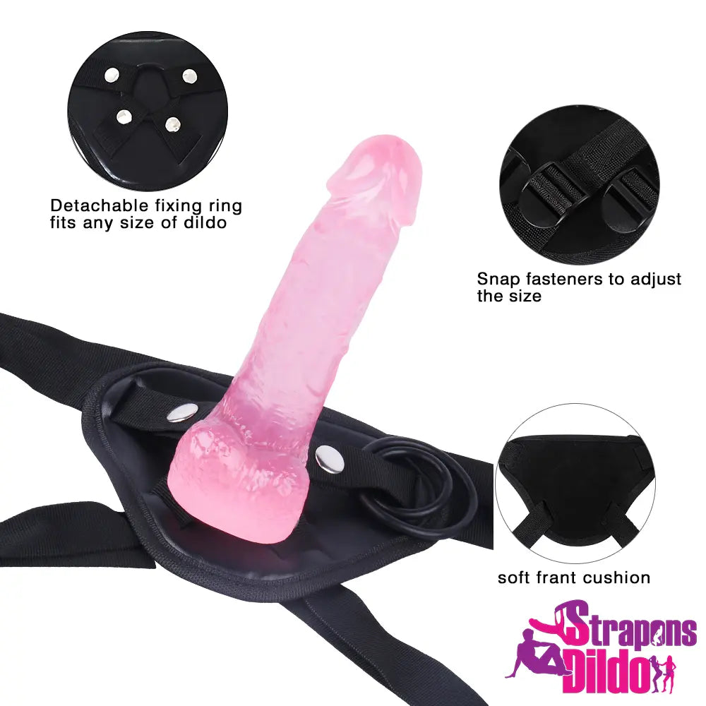 7.87in Realistic Flesh Feeling Strap On Dildo For Women And Men - Strap ons Dildo