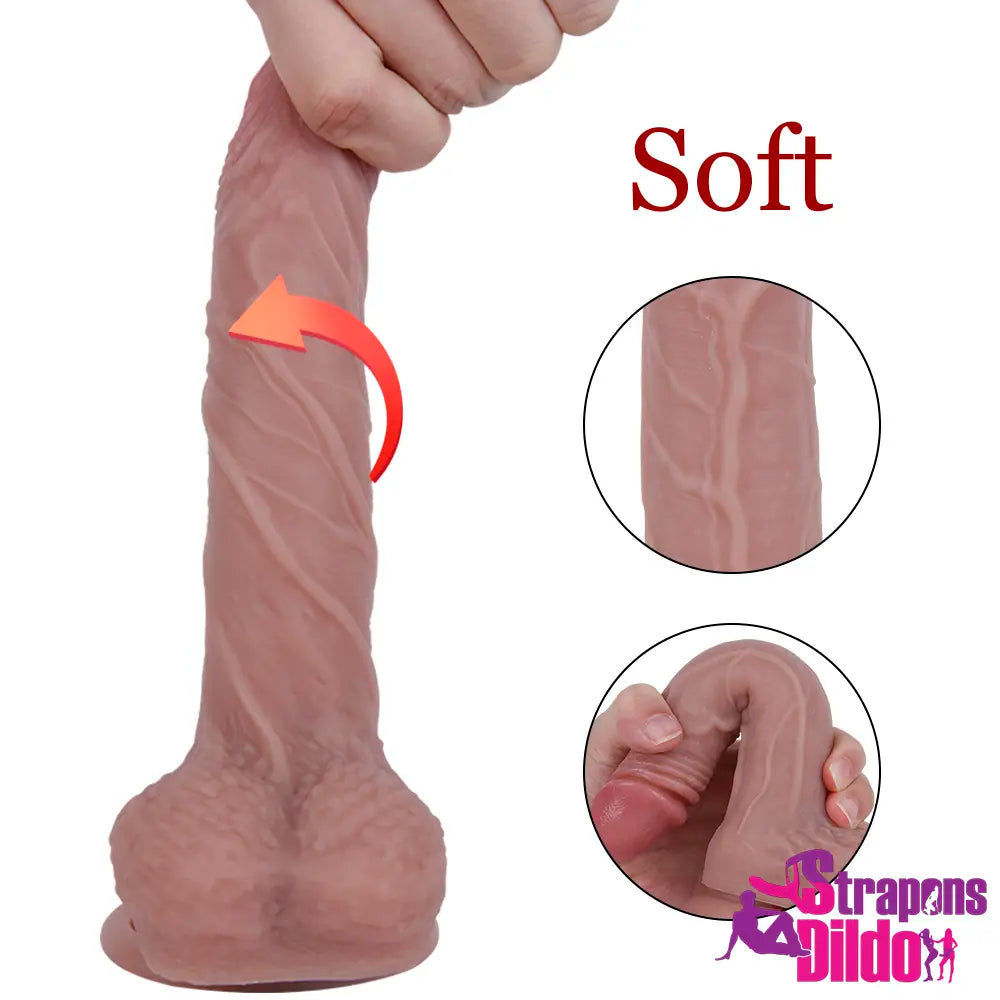 7.48in Lifelike Soft Silicone Strap On Dildo For Female Masturbator - Strap ons Dildo