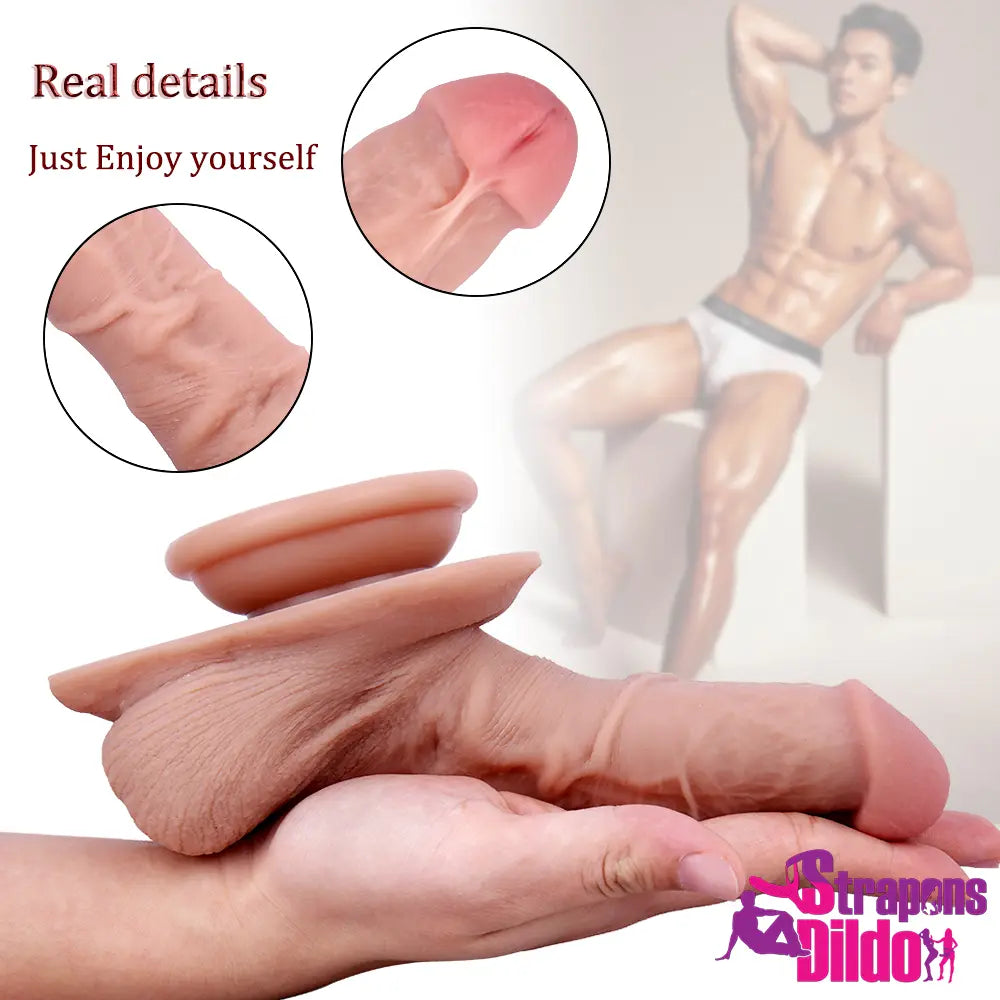 8.26in Lifelike Soft Silicone Large Strap On Dildo For Female Male - Strap ons Dildo