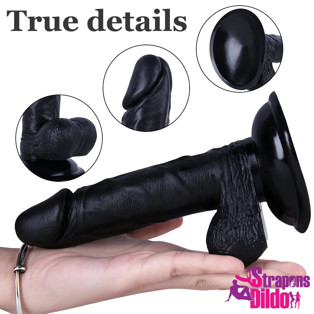 6.69in Realistic Unisex Strap On Dildo For Vagina Massage With Sucker - Strap ons Dildo