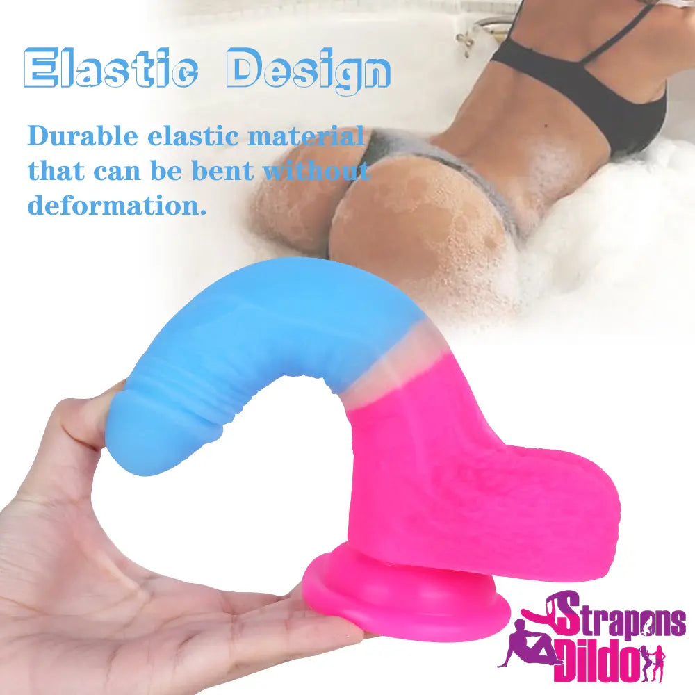 7.09in Colorful Silicone Soft Strap On Dildo For Penis G-spot Simulation - Strap ons Dildo